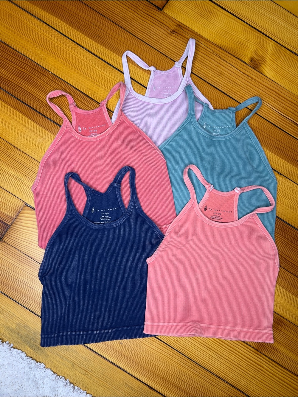 Free People FP Movement Happiness Runs Crop Tank Bundle XS/S 5 Ribbed Camis
